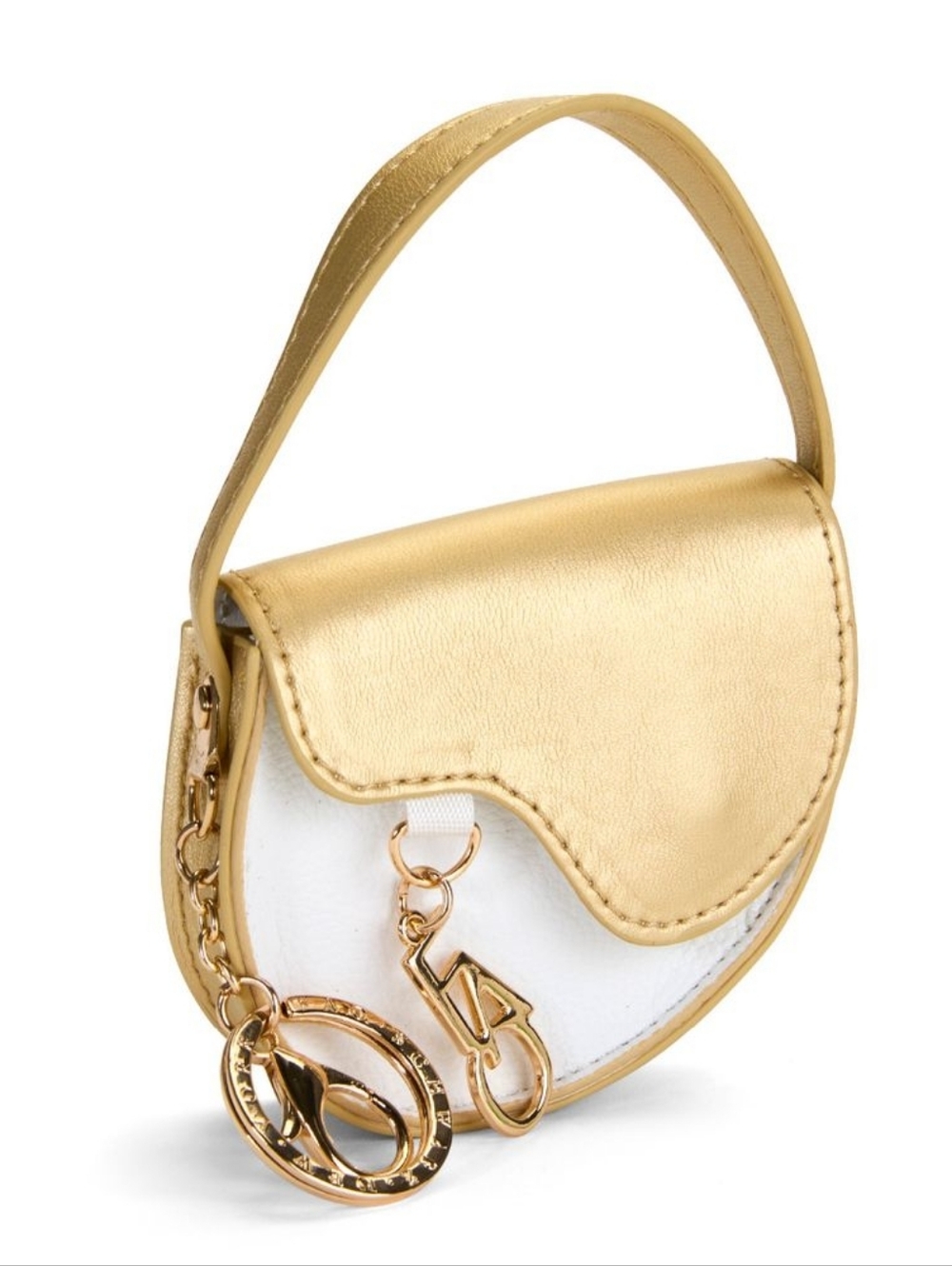 FAO Schwartz Micro Bag Charm Keychain Clip Accessory Y2K Retro Saddle